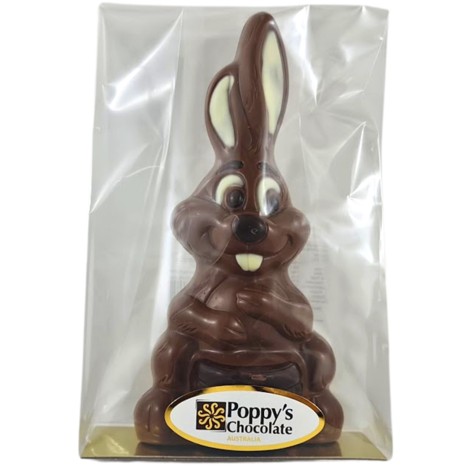 Poppy's Chocolate Milk Chocolate Easter Bunny Holding Egg Large Luxury Handmade Easter Chocolate lollies
