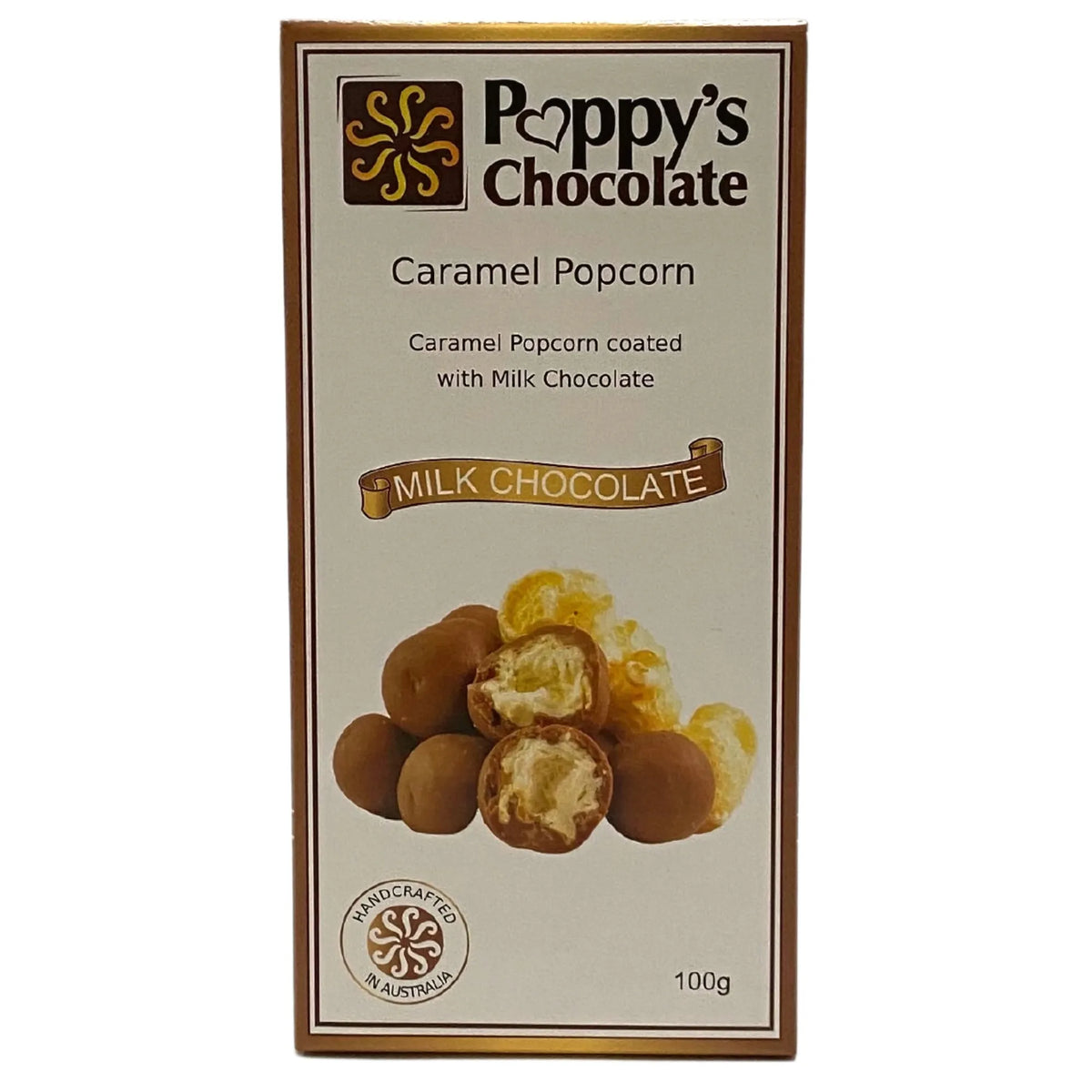 Poppy's Chocolate Chocolate Coated Caramel Popcorn 100g Luxury Handmade Chocolate lollies