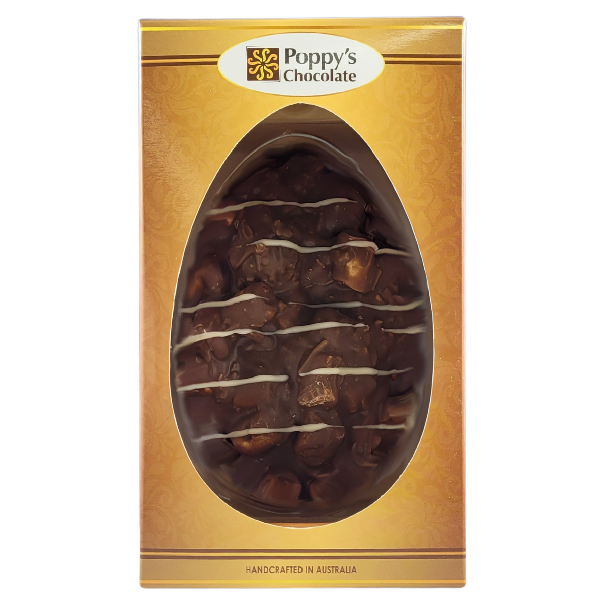 Poppy's Chocolate Rocky Road Easter Egg Milk Chocolate Macadamia Cherry