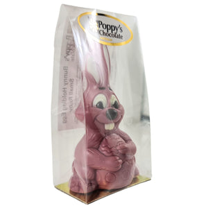 Ruby Chocolate Easter Bunny Holding Egg Small