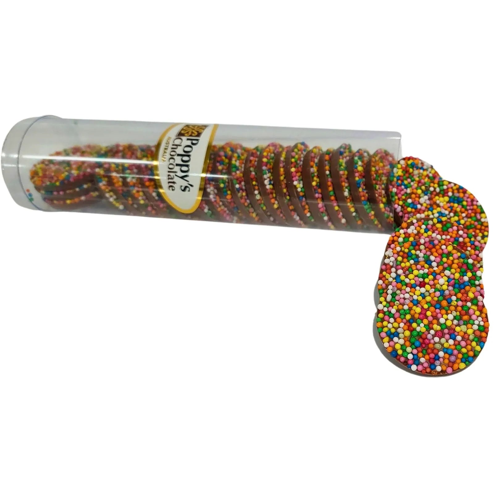 Poppy's Chocolate Chocolate Sprinkles Milk Chocolate Regular Size 27/cylinder Luxury Handmade Chocolate Lollies