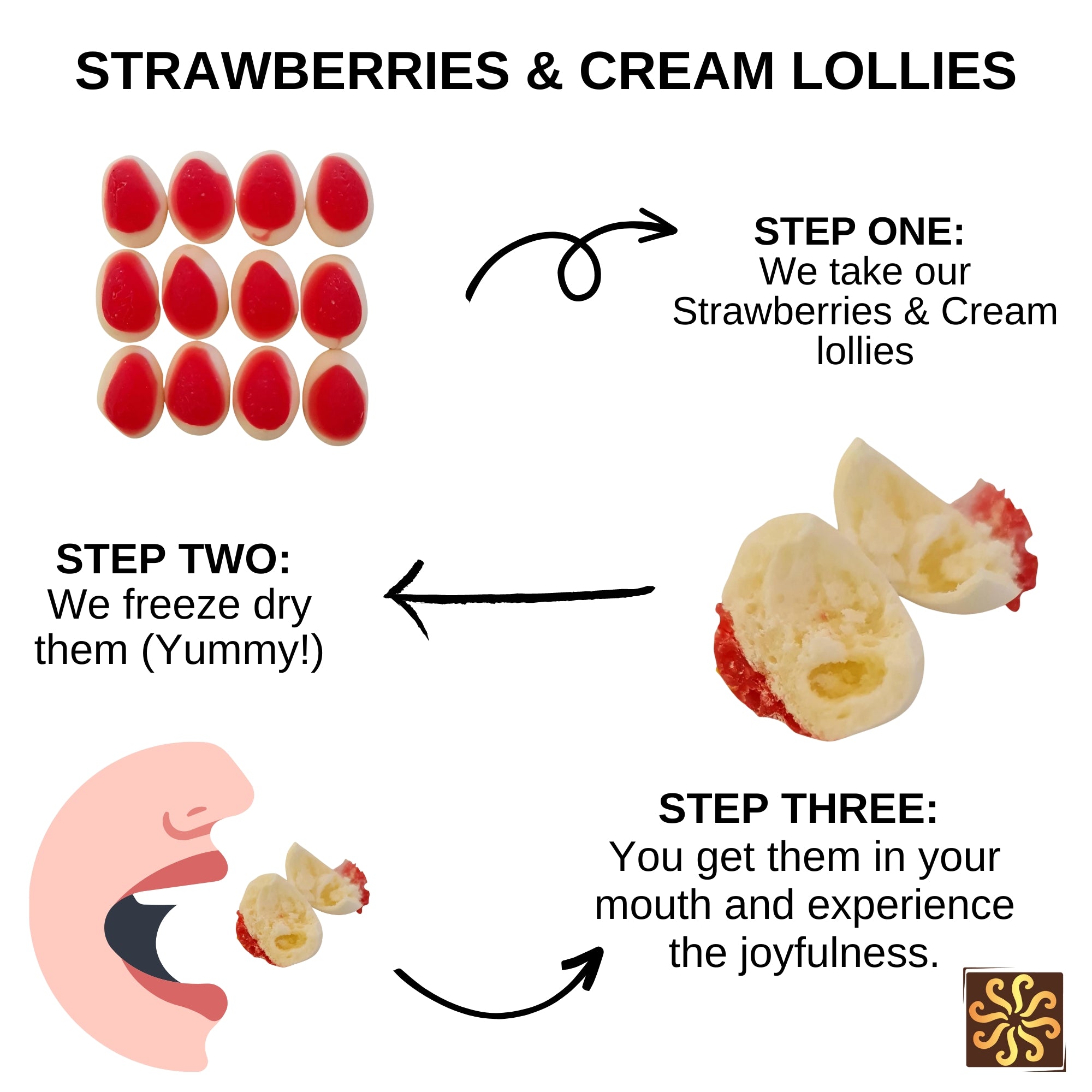 Freeze Dried Strawberry and Cream Lollies