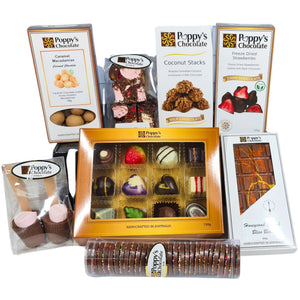 Poppy's Chocolate The Chocolate Connoisseurs Chocolate Hamper Luxury Handmade Chocolate Australia lollies