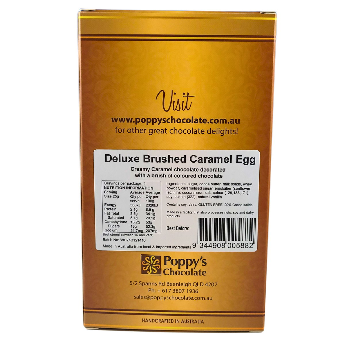 Poppy's Chocolate Deluxe Brushed Caramel Chocolate Easter Egg
