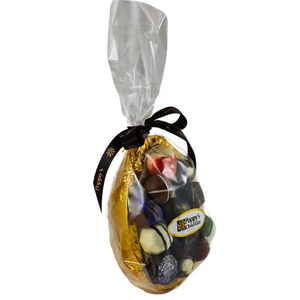 Dark Chocolate Easter Egg Half with 12 Gourmet Chocolates