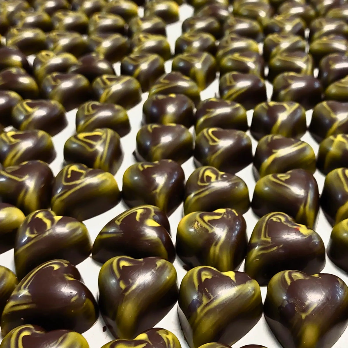Poppy's Chocolate Gourmet Chocolate Caramel Heart Dark Chocolate Luxury Handmade Chocolate lollies