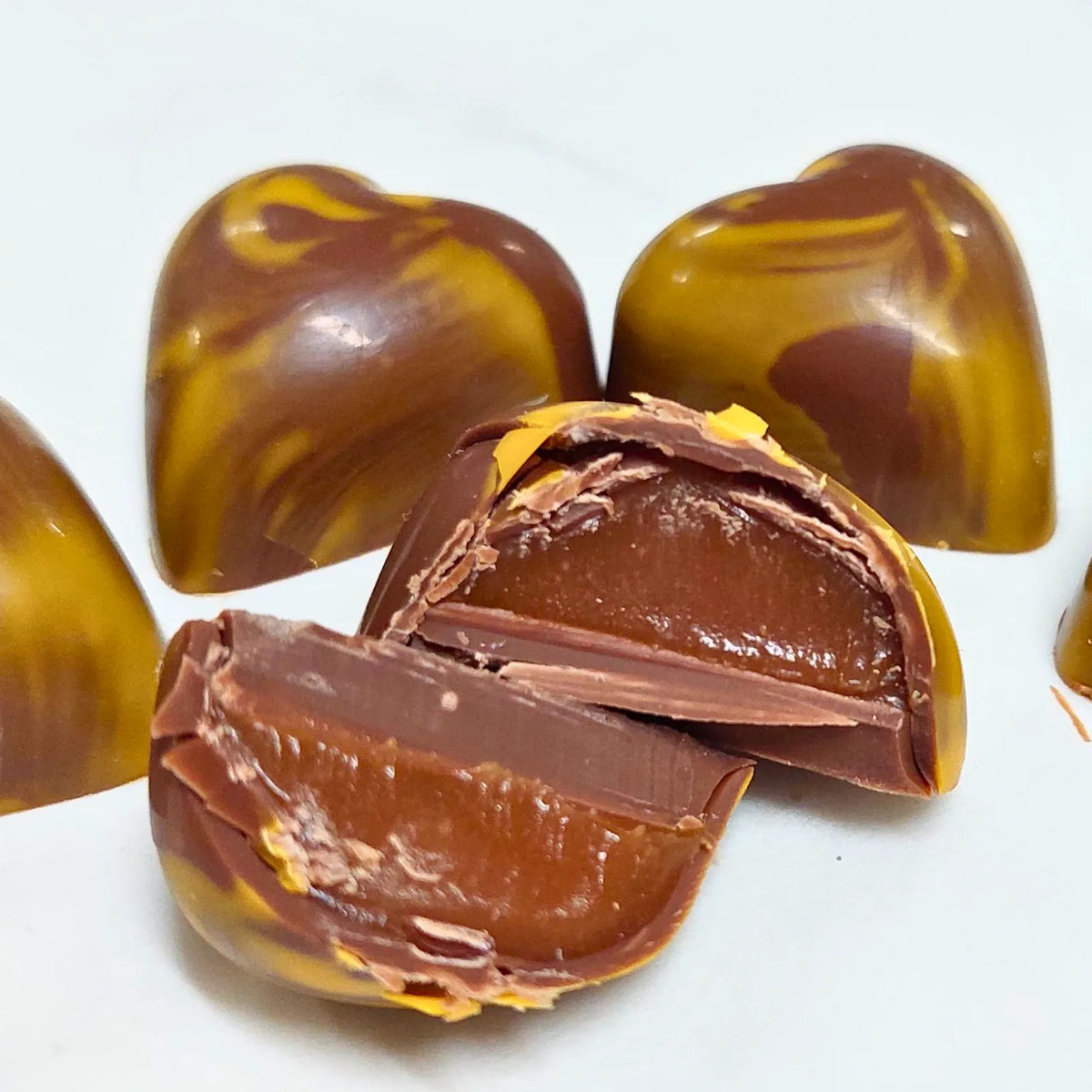 Poppy's Chocolate Gourmet Chocolate Caramel Heart Milk Chocolate Luxury Handmade Chocolate lollies