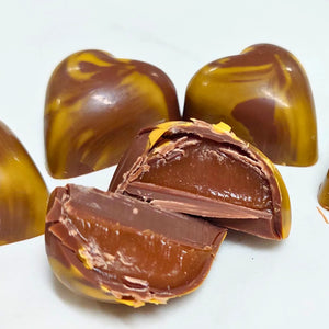 Poppy's Chocolate Gourmet Chocolate Caramel Heart Milk Chocolate Luxury Handmade Chocolate lollies