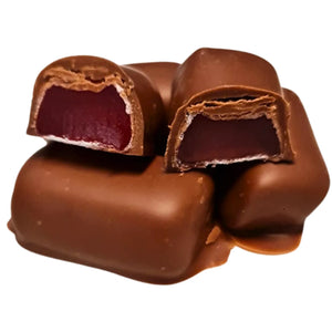Poppy's Chocolate Chocolate Coated Cherry Flavoured Turkish Delight Milk Chocolate 100g Luxury Handmade Chocolate Lollies