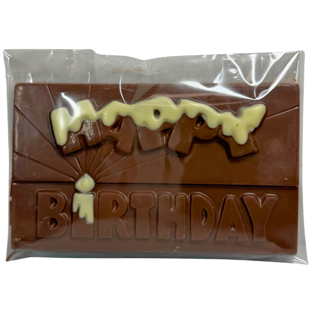 Poppy's Chocolate Happy Birthday Milk Chocolate Block Luxury Handmade Chocolate lollies