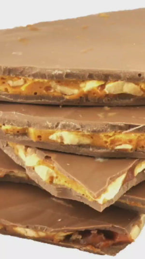 Peanut Brittle coated in Milk Chocolate 100g