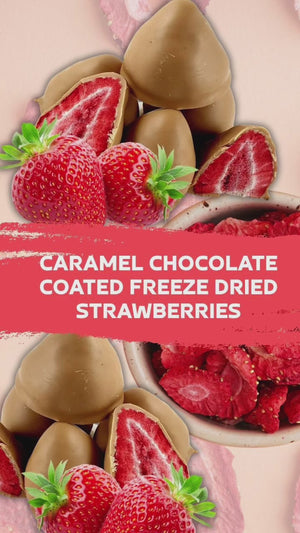 Caramel Chocolate Coated Freeze Dried Strawberries 100g