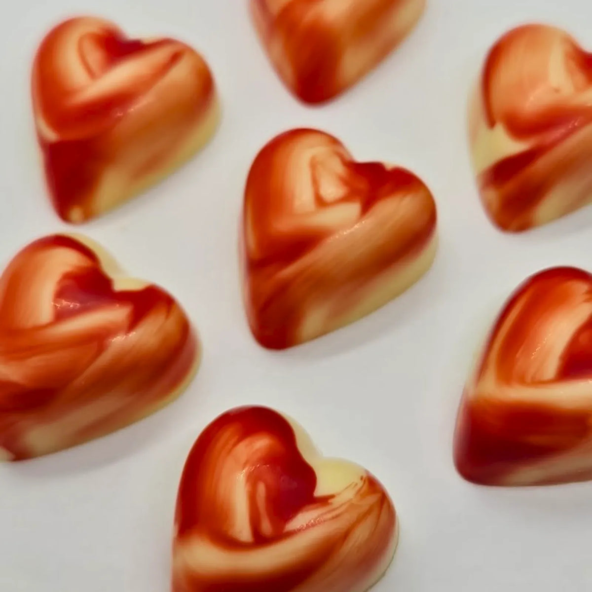 Poppy's Chocolate Gourmet Chocolate Red Heart Strawberry Cream Luxury Handmade Chocolate lollies