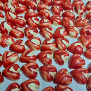 Poppy's Chocolate Gourmet Chocolate Red Heart Strawberry Cream Luxury Handmade Chocolate lollies