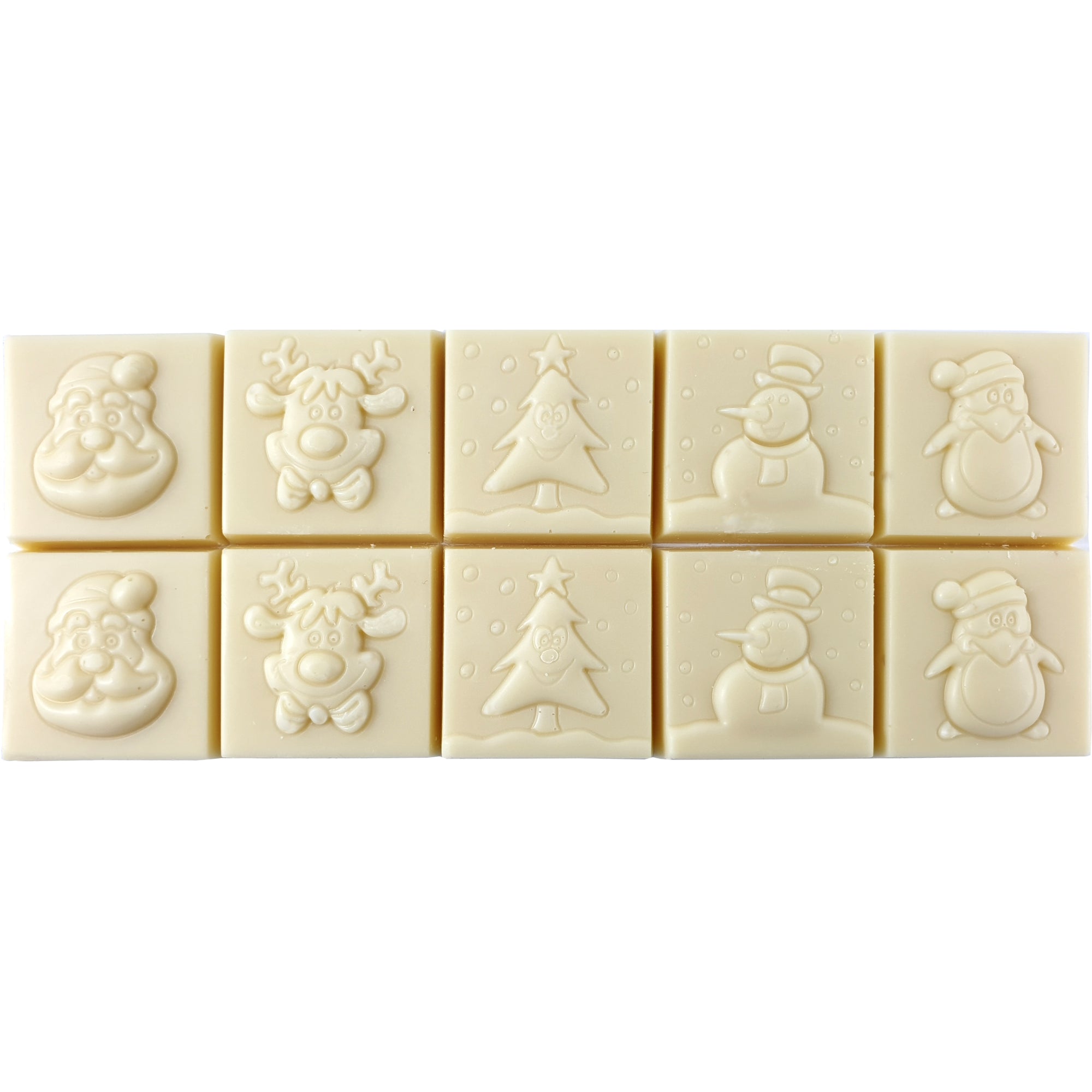 Christmas Square Chocolates 10 pack - White chocolate