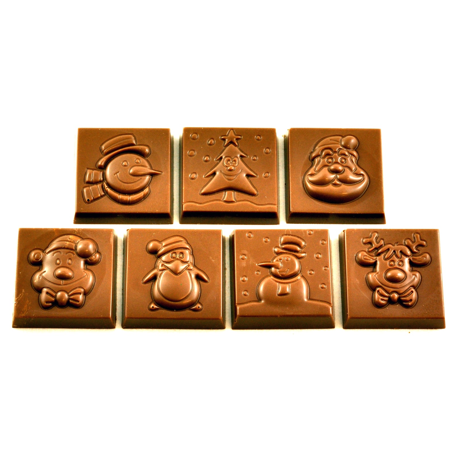 Poppy's Chocolate Christmas Square Chocolates 10 Pack Milk Chocolate Luxury Handmade Christmas Chocolate lollies
