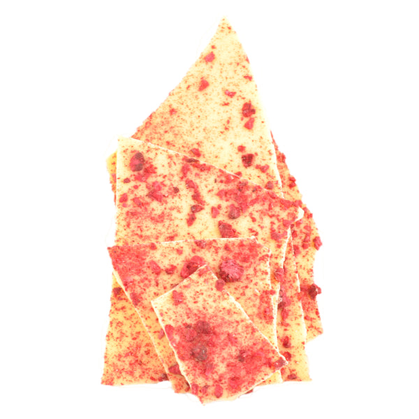 Raspberry and White Chocolate Bark 100g